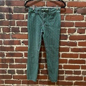 Anthropologie Patterned Green Capris Size 2